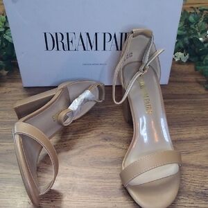 Dream Pairs Women's Tan Block Heel Sandals